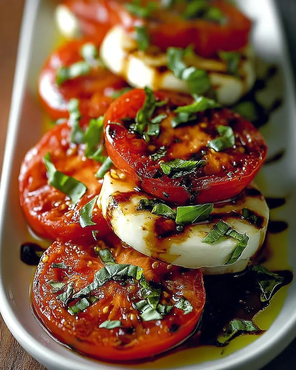 A delicious plate of Roasted Tomato Caprese Salad: A Delicious & Easy Recipe