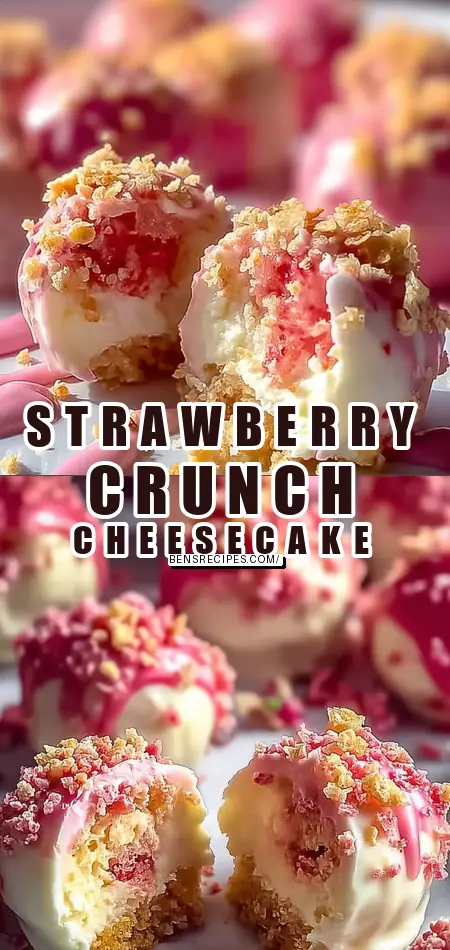 Strawberry Crunch Cheesecake Bites