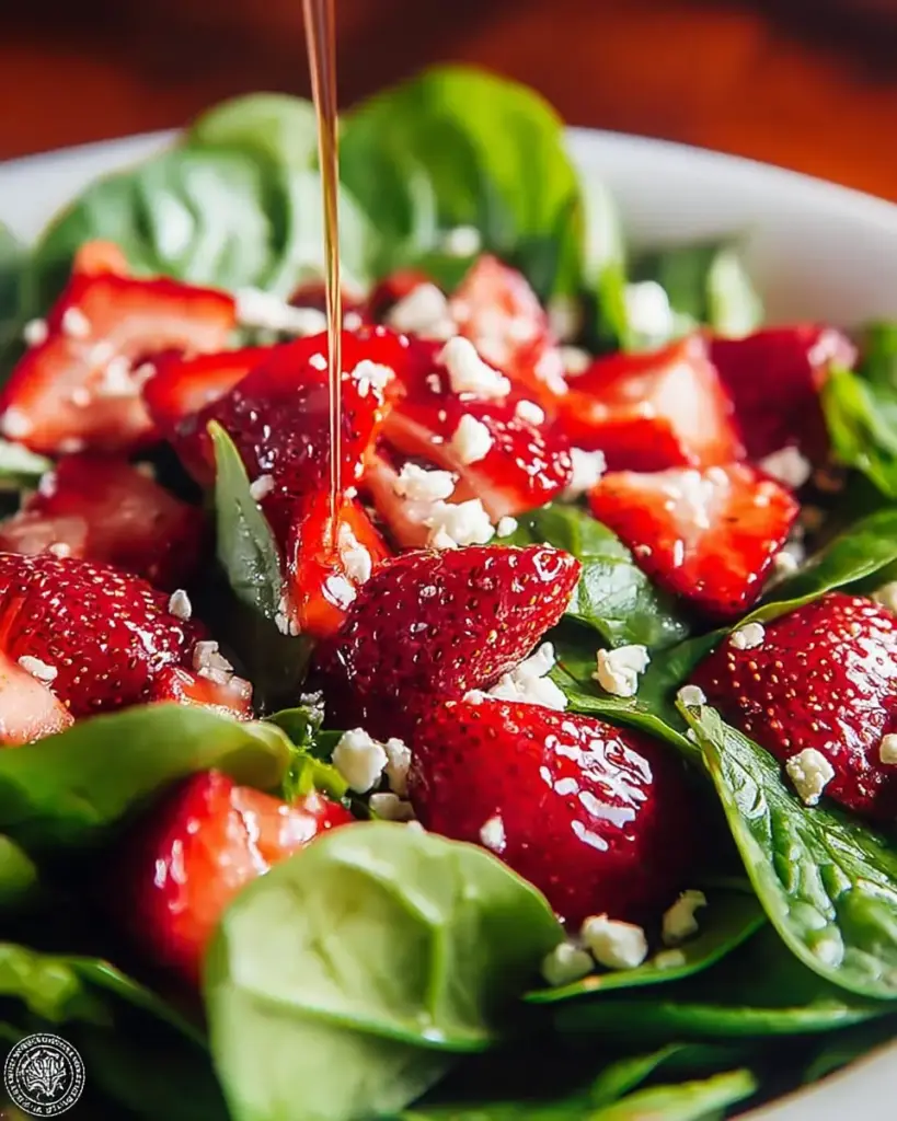 A delicious plate of Spinach Strawberry Salad