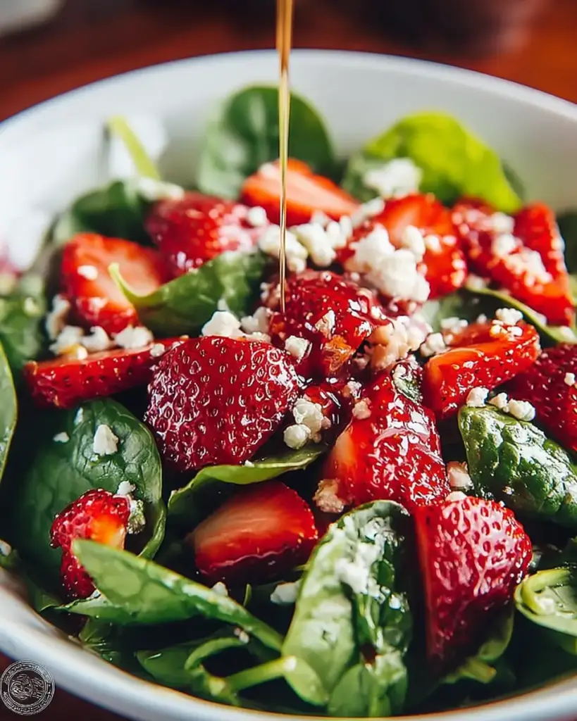 A delicious plate of Spinach Strawberry Salad