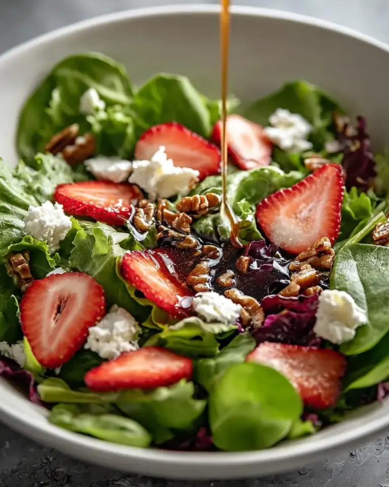 A delicious plate of Spring Mix Salad with Balsamic Honey Dressing