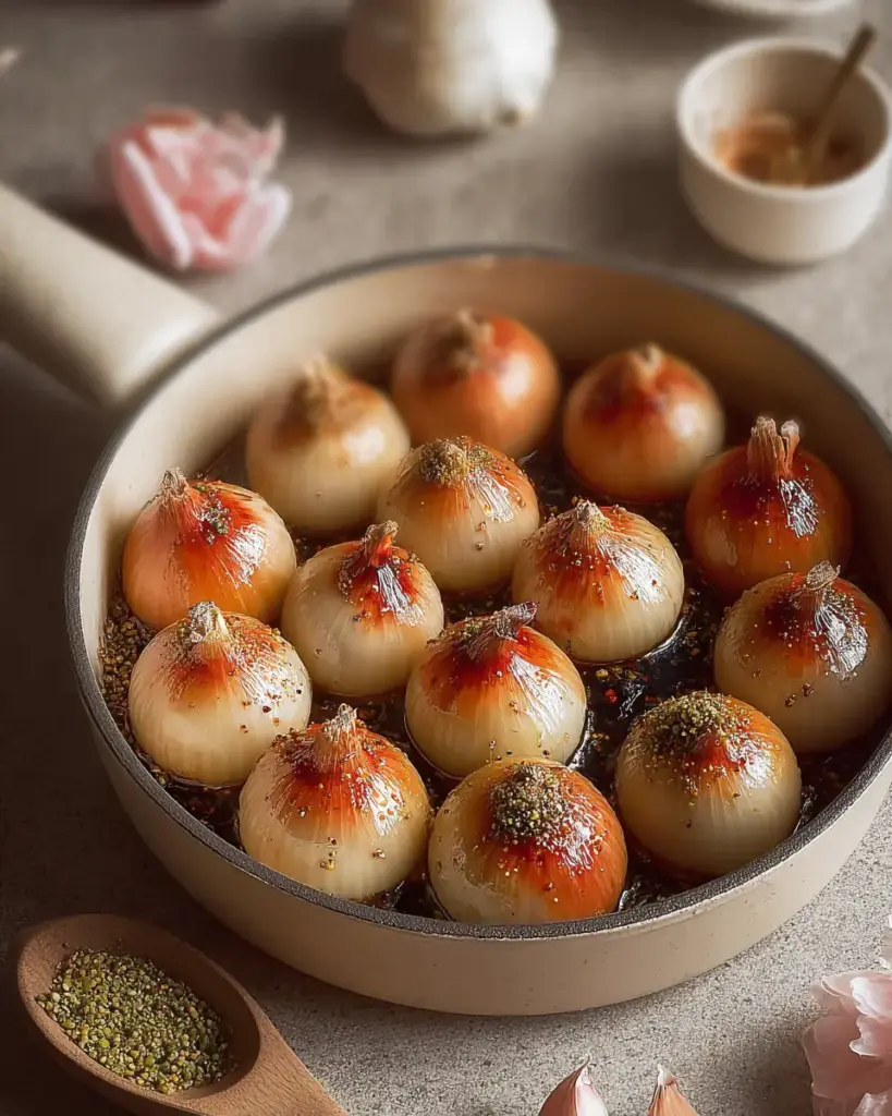 A delicious plate of Stuffed Onions (Onion Dolma) Recipe