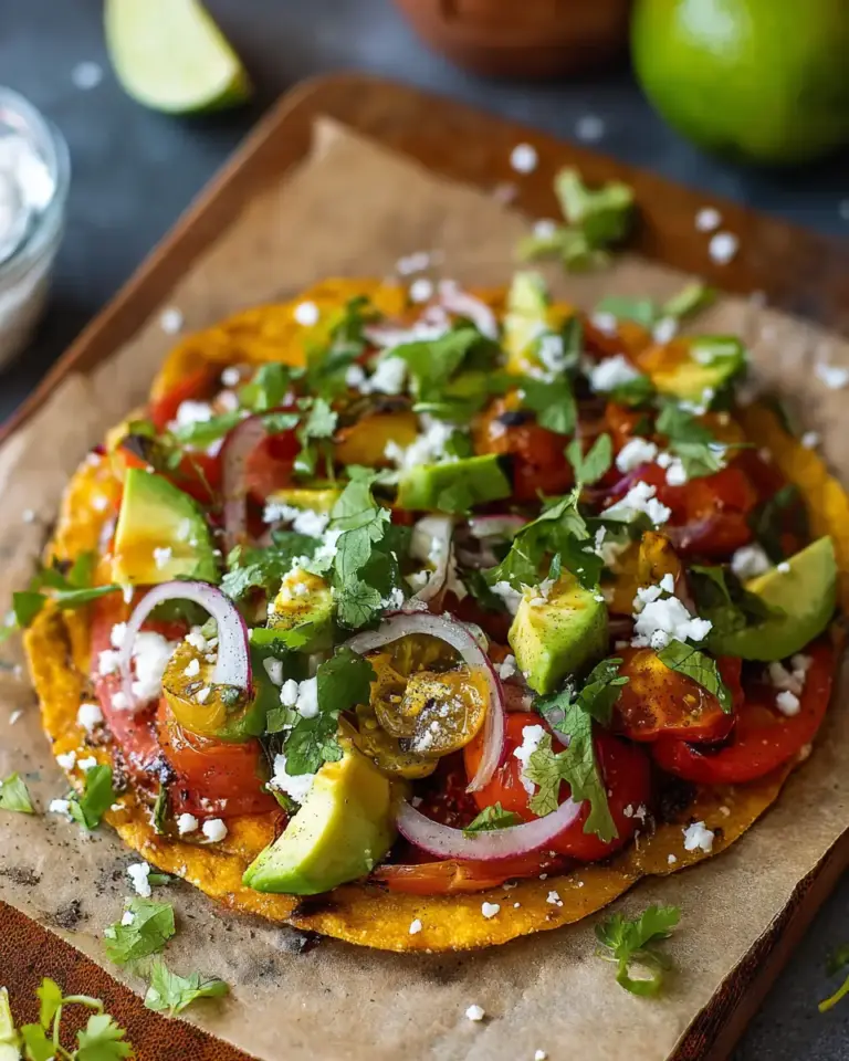 A delicious plate of Summer Vegetable Tostadas