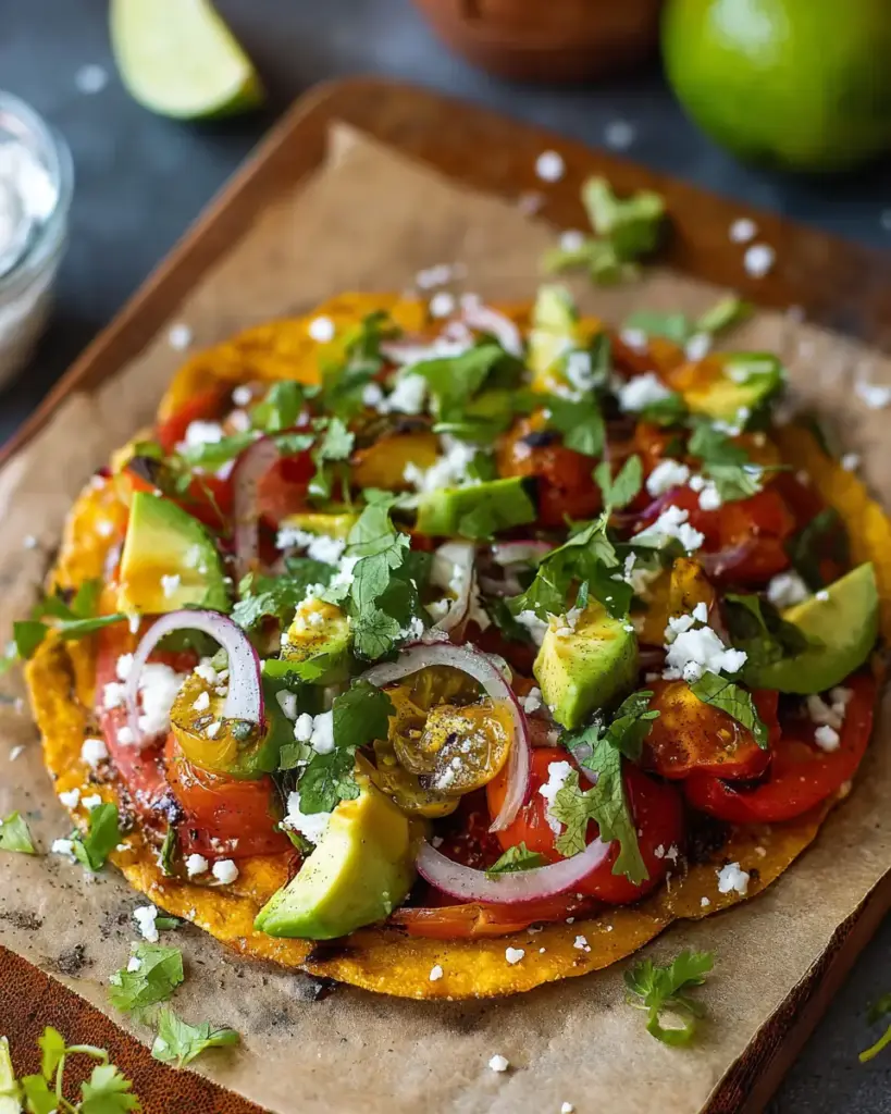 A delicious plate of Summer Vegetable Tostadas