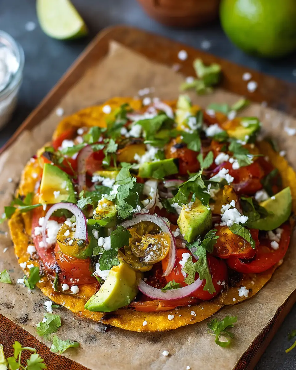 A delicious plate of Summer Vegetable Tostadas