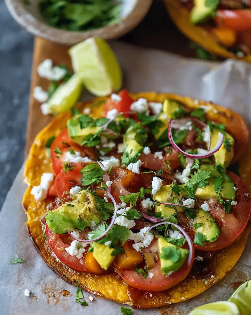 A delicious plate of Summer Vegetable Tostadas