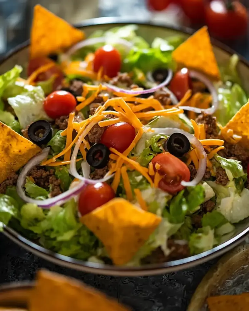 A delicious plate of Thousand Island Taco Salad