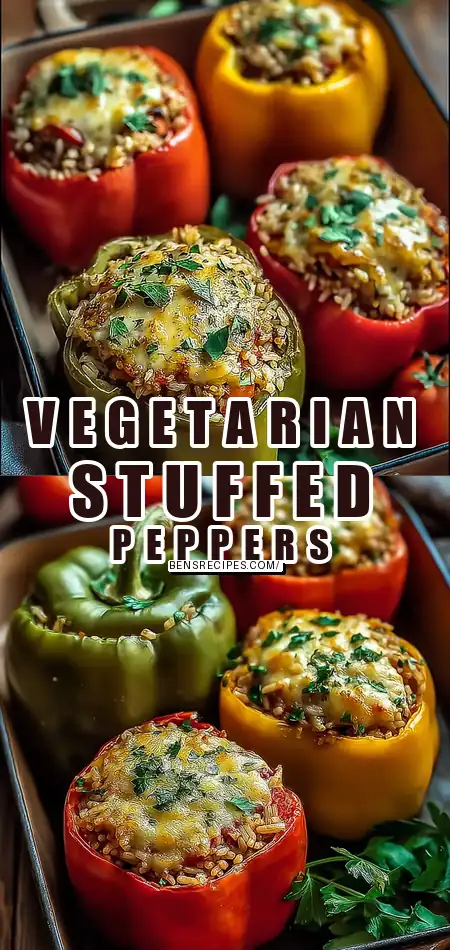 Easy Vegetarian Stuffed Bell Peppers with Rice