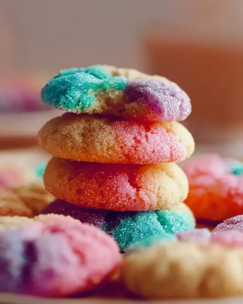 A delicious plate of Vibrant Jello Sugar Cookies