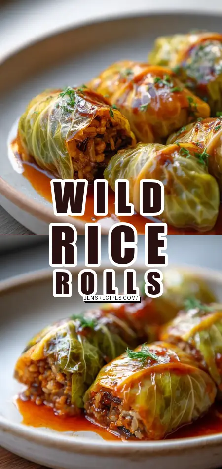 Wild Rice and Mushroom Stuffed Cabbage Rolls