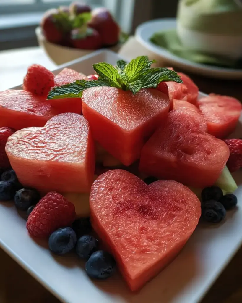 A delicious plate of Watermelon Valentines: 5 Sweet Ways to Celebrate Love