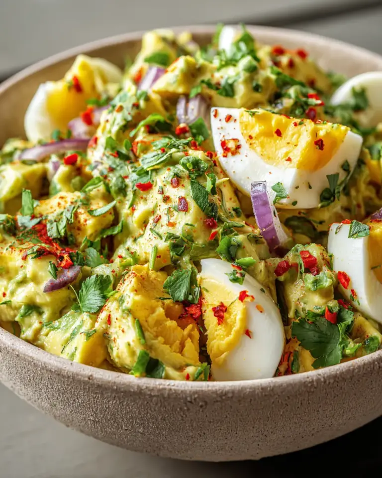 A delicious plate of Zesty Avocado Egg Salad: Creamy, Tangy, and Packed with Protein