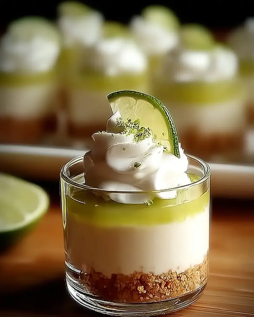 A delicious plate of Zesty Key Lime Pie Mini Desserts – No-Bake Bliss Awaits!