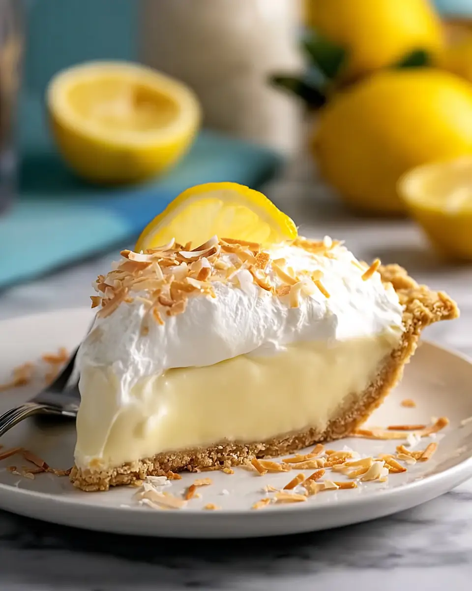 A delicious plate of Zesty Meyer Lemon Pie with Condensed Milk