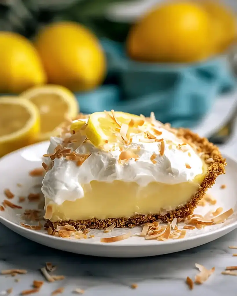 A delicious plate of Zesty Meyer Lemon Pie with Condensed Milk