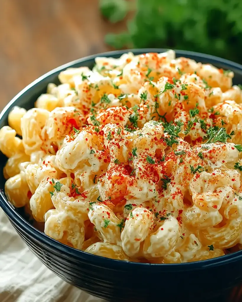 A delicious plate of ono Hawaiian Macaroni Salad