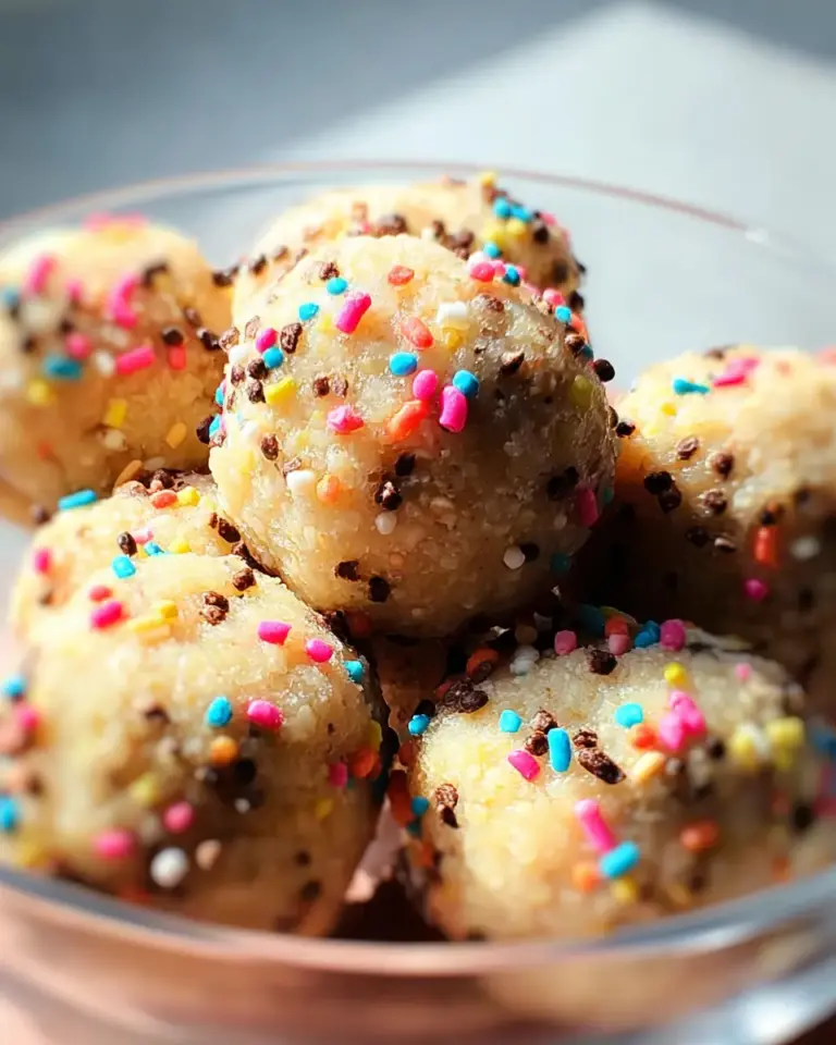 A delicious plate of Applesauce Birthday Cake Protein Balls