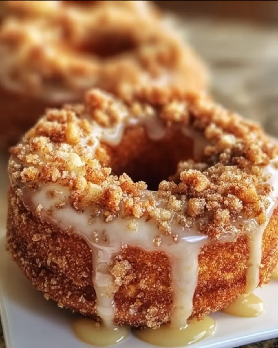 A delicious plate of Baked Apple Crumb Donuts