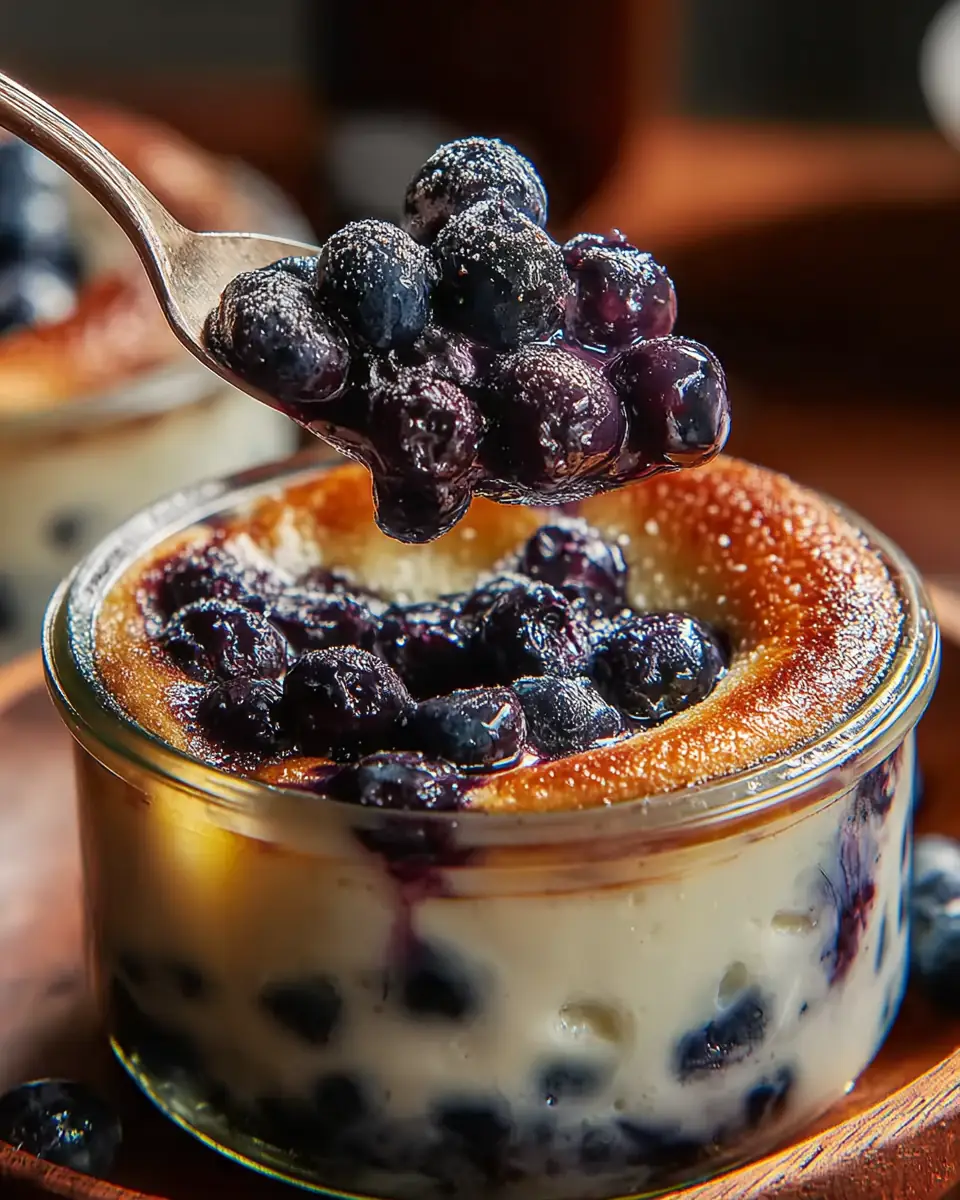 A delicious plate of Baked Blueberry Cottage Cheese Breakfast Bowls