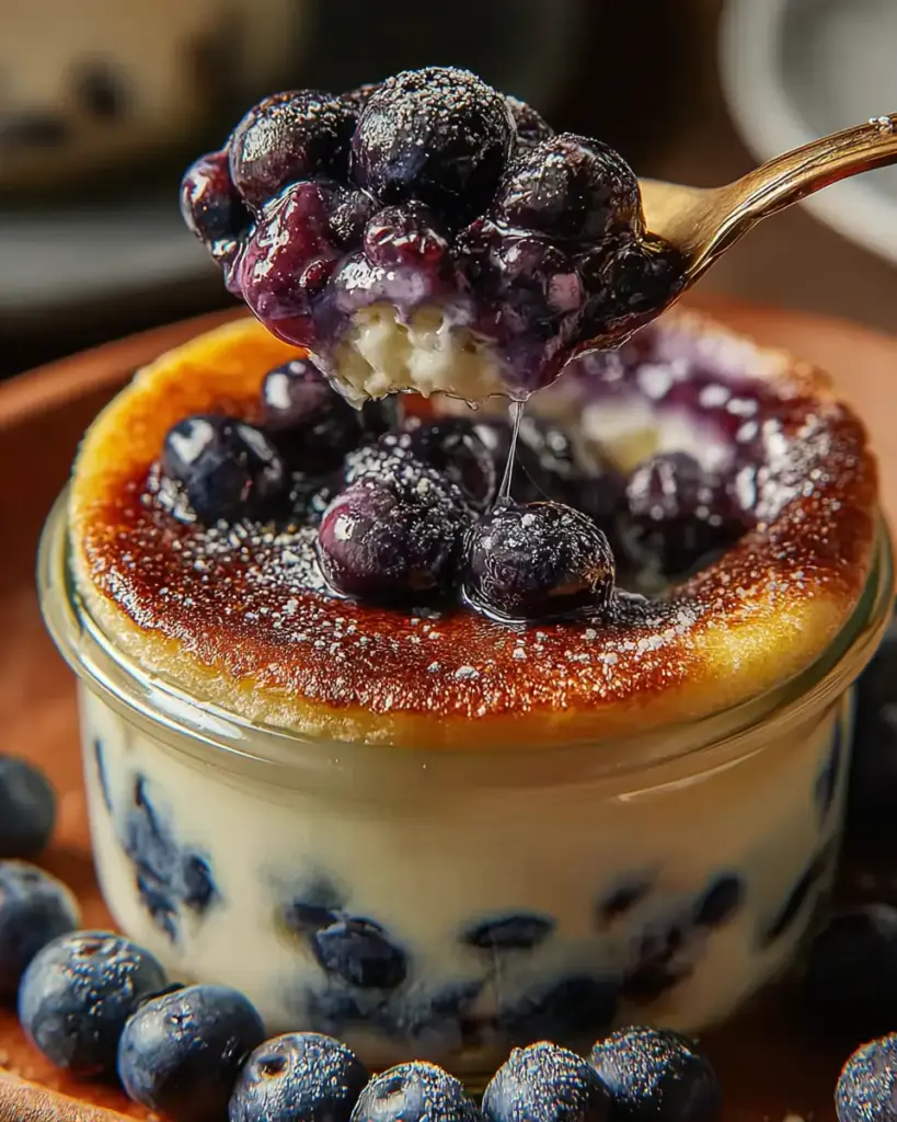 A delicious plate of Baked Blueberry Cottage Cheese Breakfast Bowls