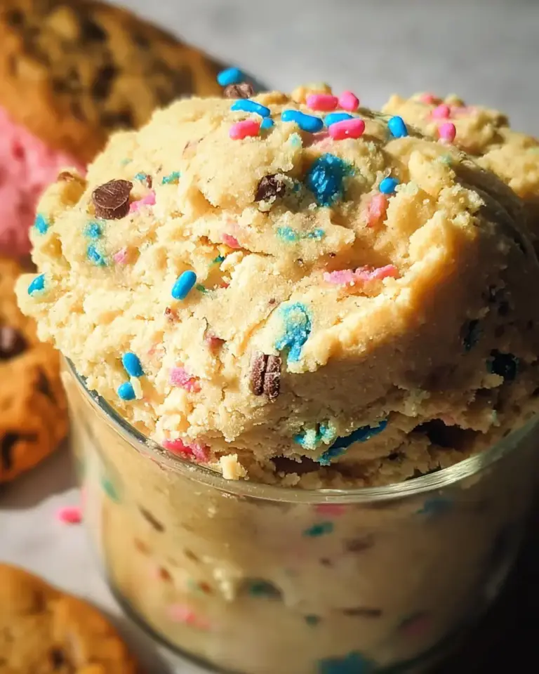 A delicious plate of Birthday Cake Protein Cookie Dough