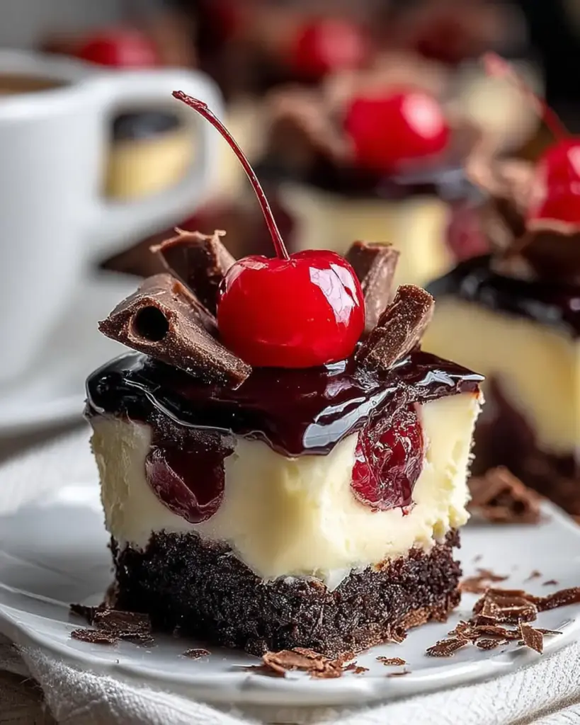 A delicious plate of Black Forest Mini Cheesecakes