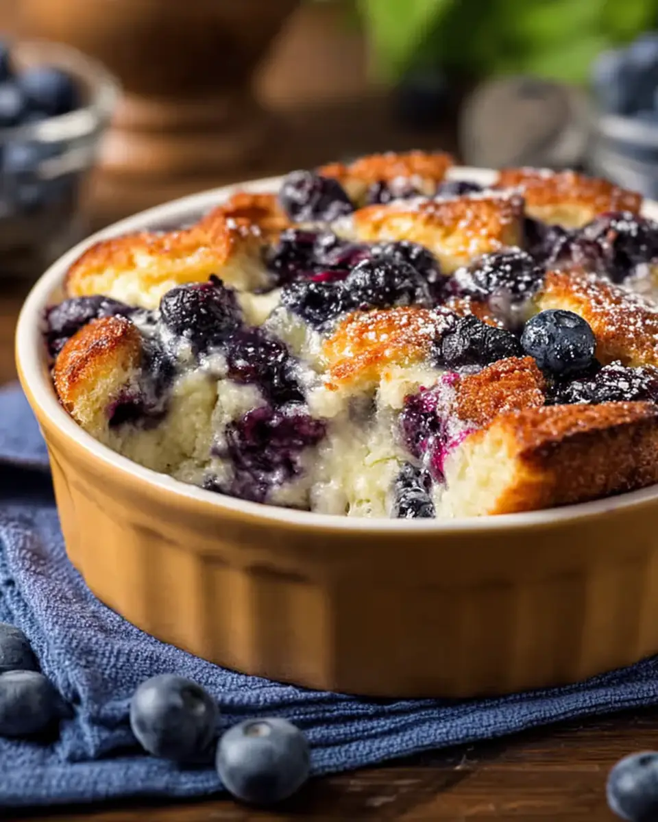 A delicious plate of Blueberry Cottage Cheese Breakfast Bake