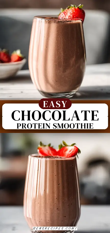 High-Protein, Chocolate Strawberry Smoothie