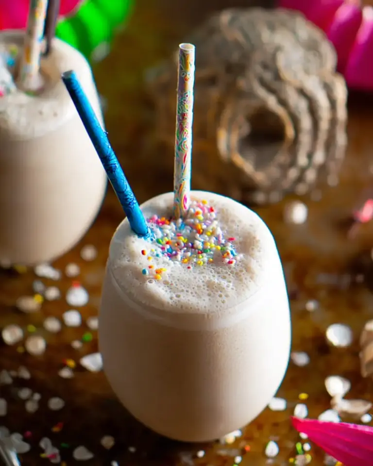 A delicious plate of Cake Batter Protein Shake