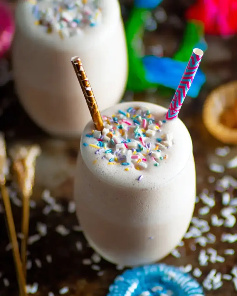 A delicious plate of Cake Batter Protein Shake
