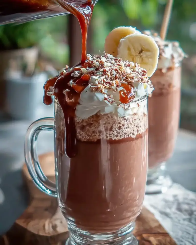 A delicious plate of Chocolate Banana Protein Shake