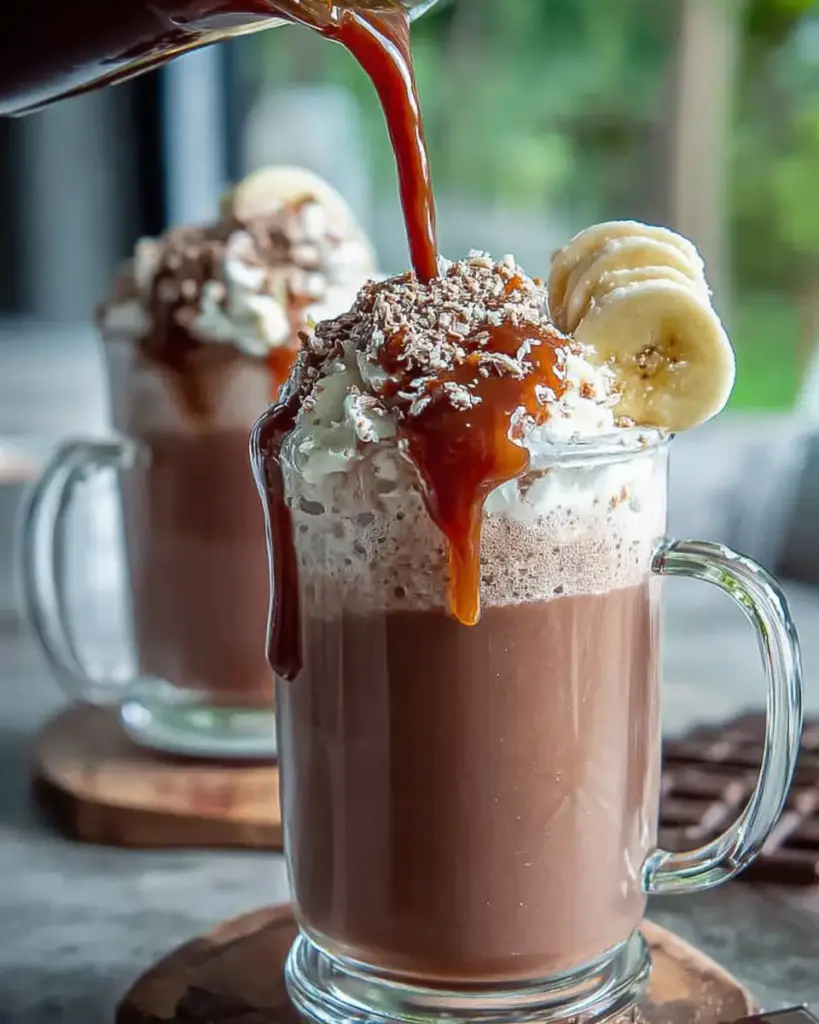 A delicious plate of Chocolate Banana Protein Shake