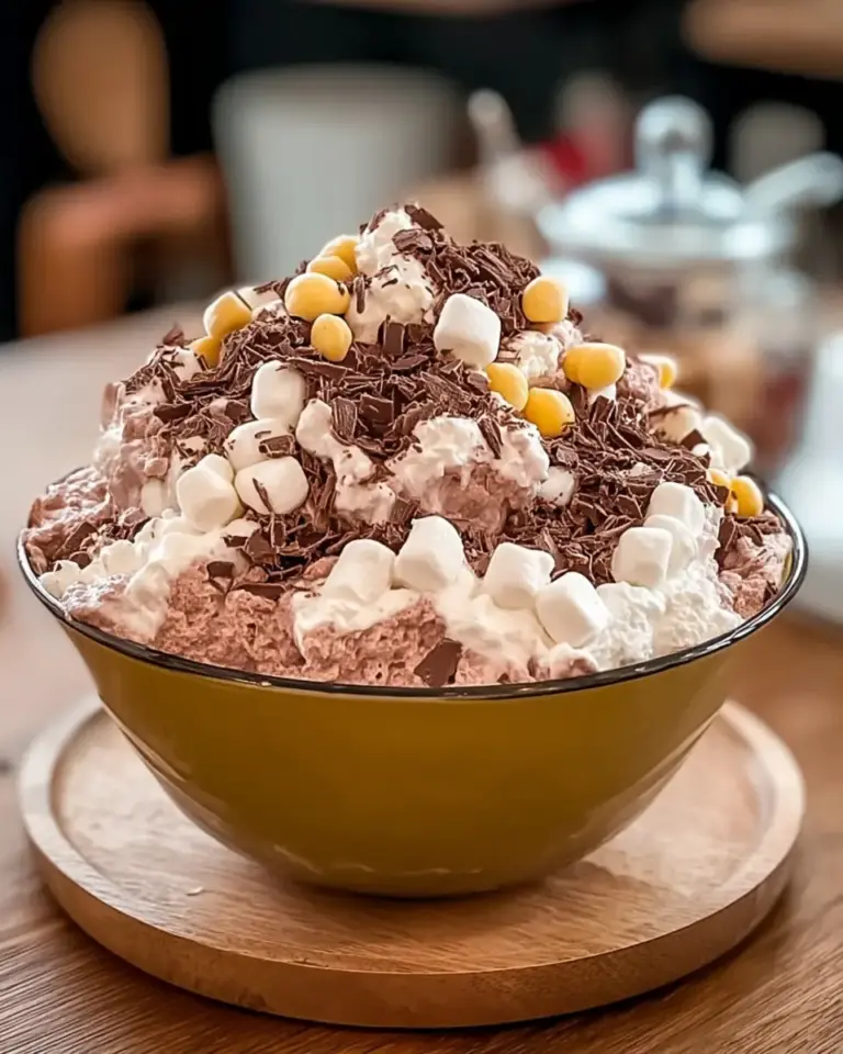 A delicious plate of Chocolate Fluff Salad