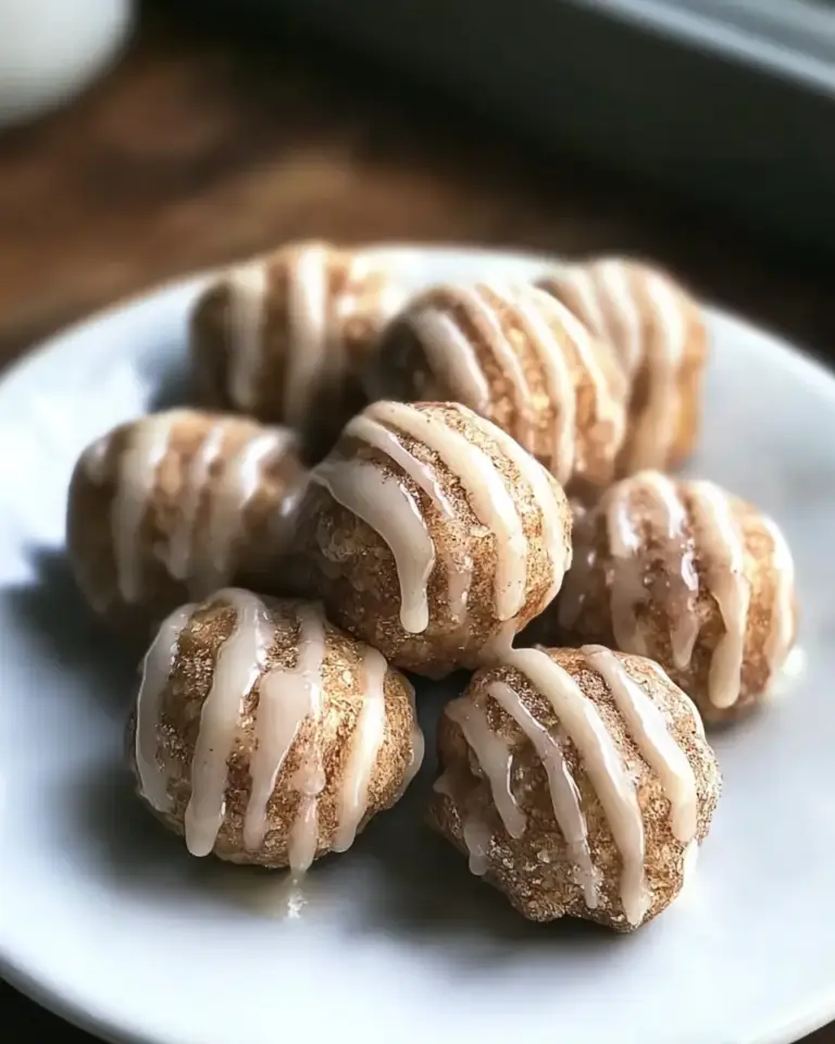 A delicious plate of Cinnamon Roll Protein Bites