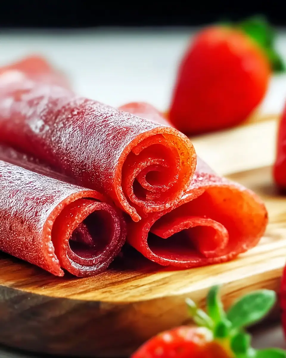 A delicious plate of Delicious Homemade Strawberry Fruit Roll-Ups Recipe You Can Make