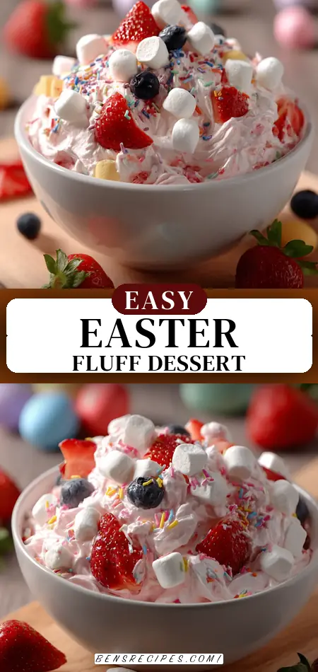 Easter Fruit Fluff Salad : Creamy Marshmallow Spring Dessert