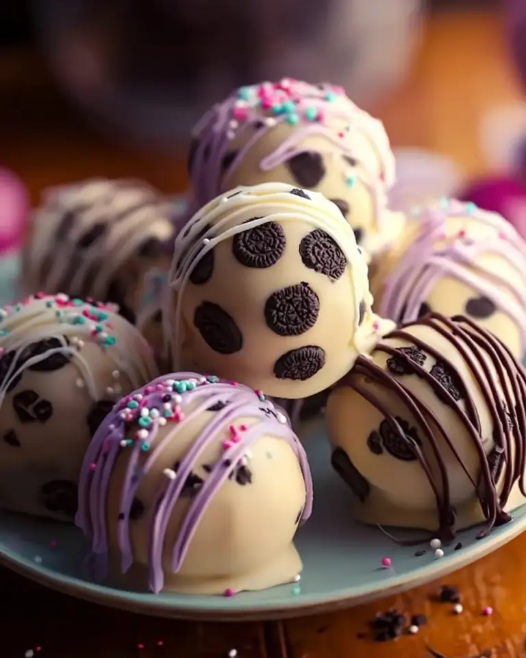 A delicious plate of Easter Egg Oreo Cookie Balls