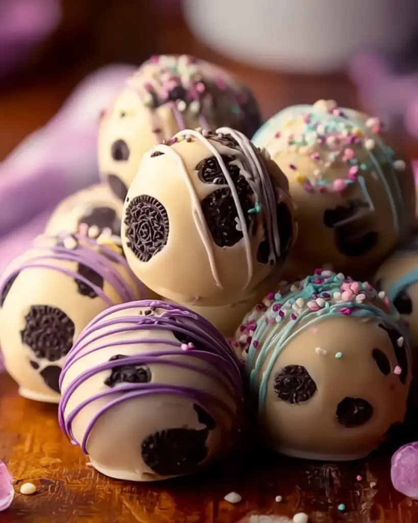 A delicious plate of Easter Egg Oreo Cookie Balls