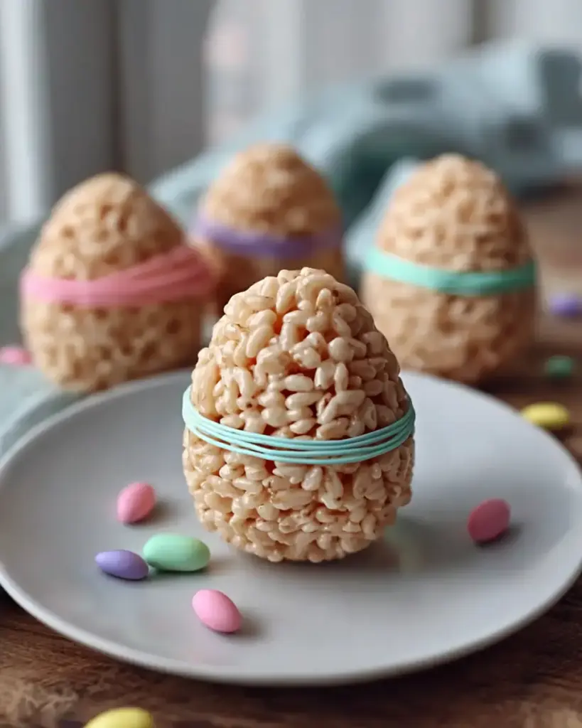 A delicious plate of Easter Egg Rice Krispies