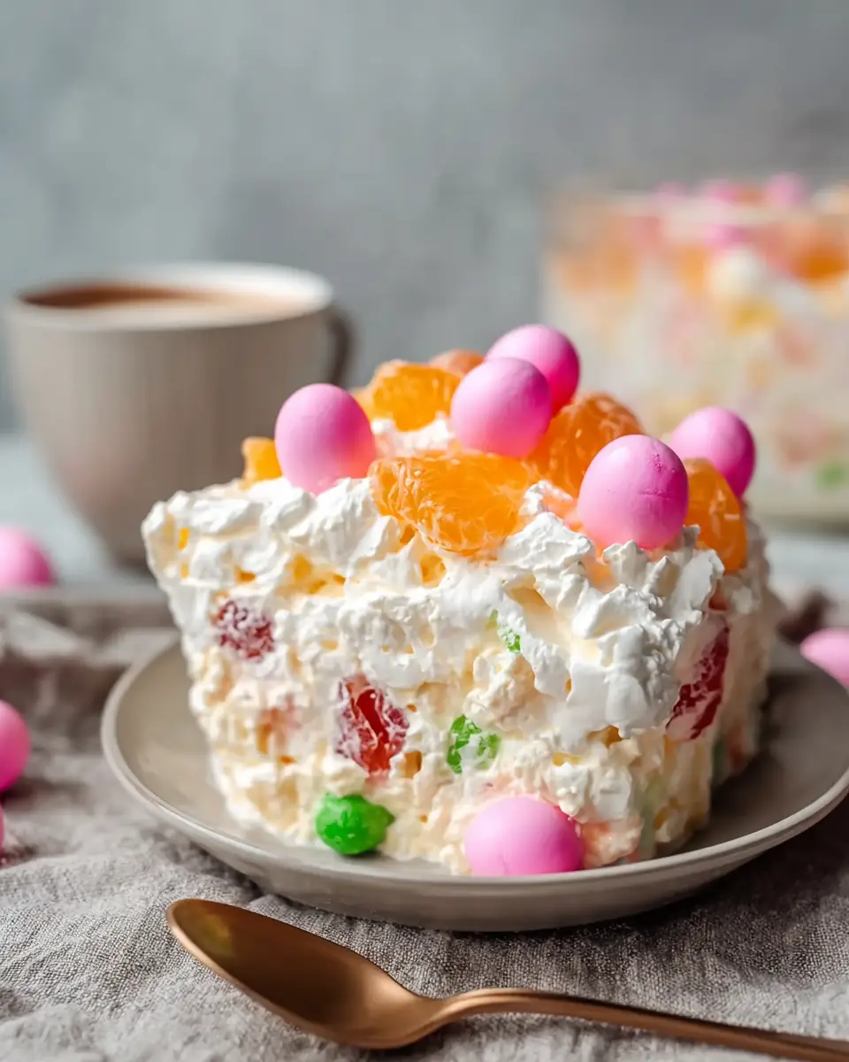 A delicious plate of Easter Fruit Fluff