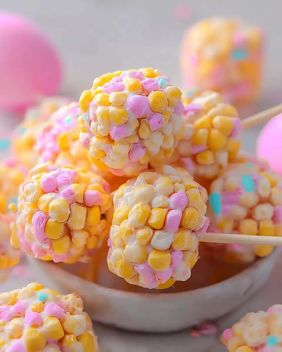 A delicious plate of Easter Puff Corn Delight: Fun and Festive Treat for All