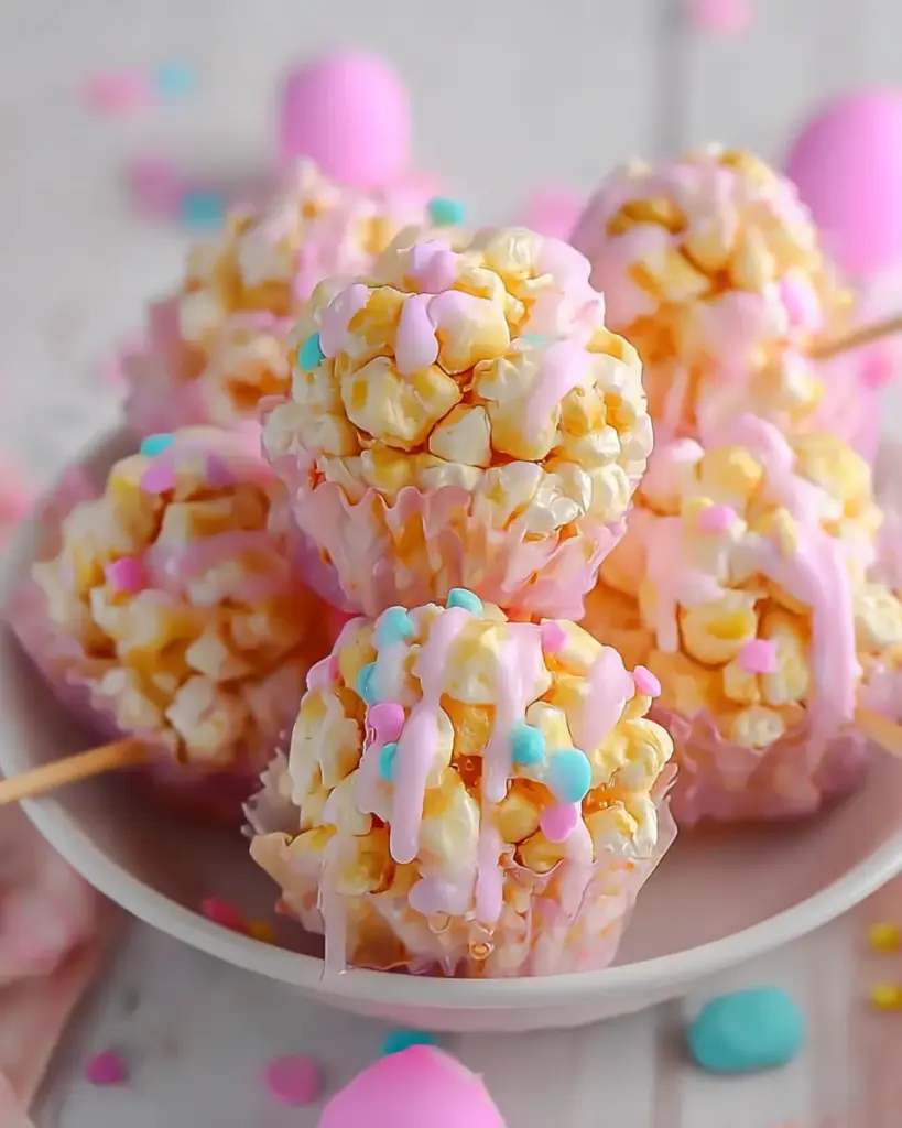A delicious plate of Easter Puff Corn Delight: Fun and Festive Treat for All