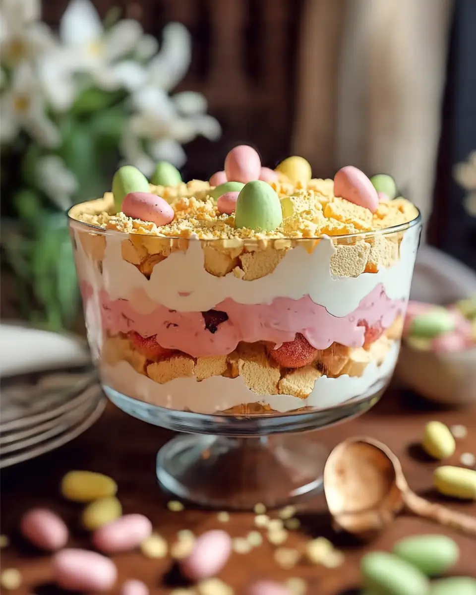 A delicious plate of Easter Trifle Dessert