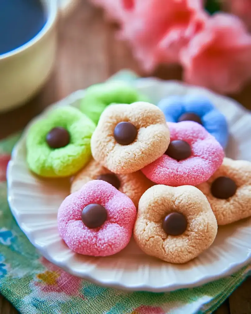 A delicious plate of Easy Easter Blossom Cookies