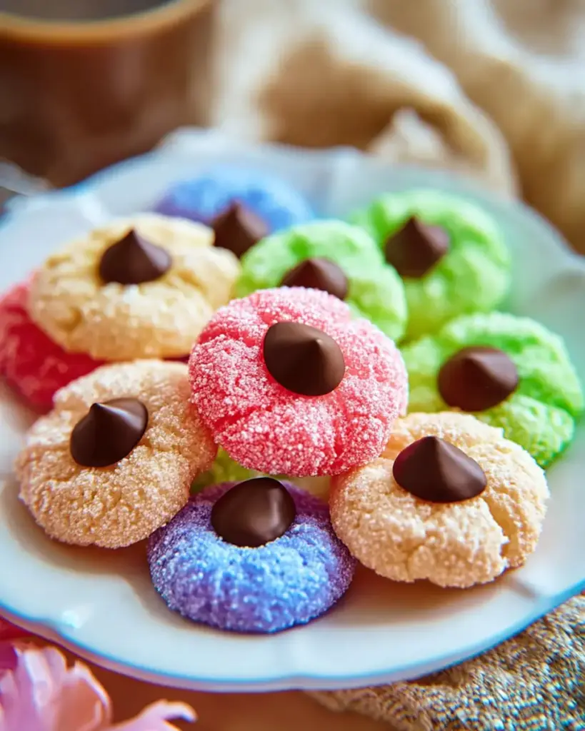 A delicious plate of Easy Easter Blossom Cookies
