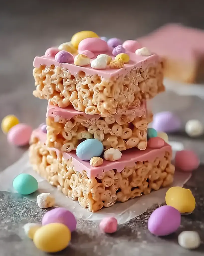 A delicious plate of Easy Easter Rice Krispie Treats That Spark Joy