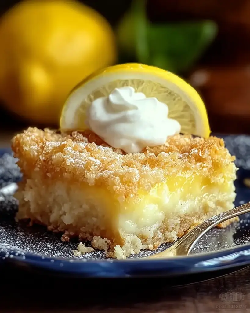 A delicious plate of Easy Lemon Dump Cake