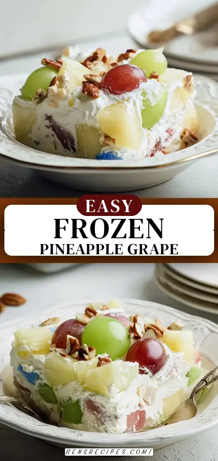 Simple and Refreshing Frozen Pineapple & Grape Salad