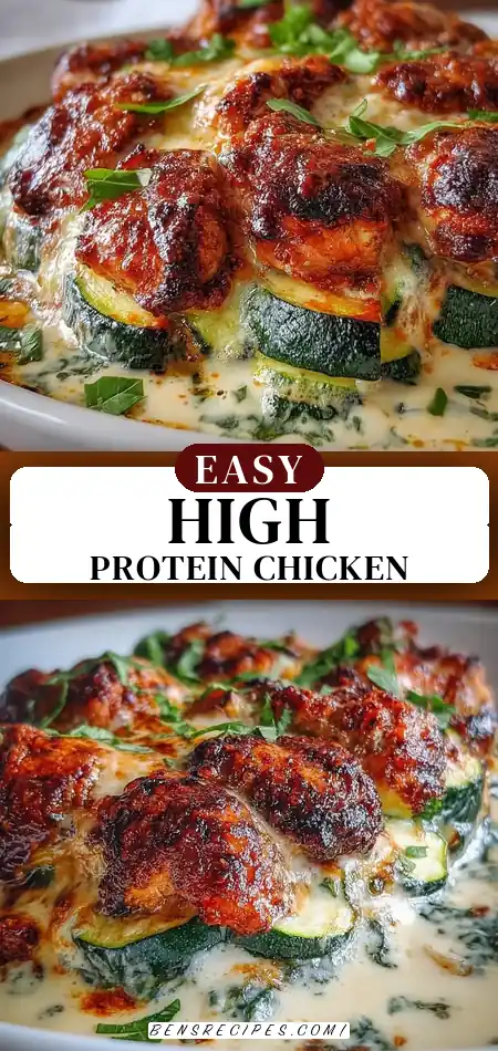 High Protein Chicken Zucchini Bake