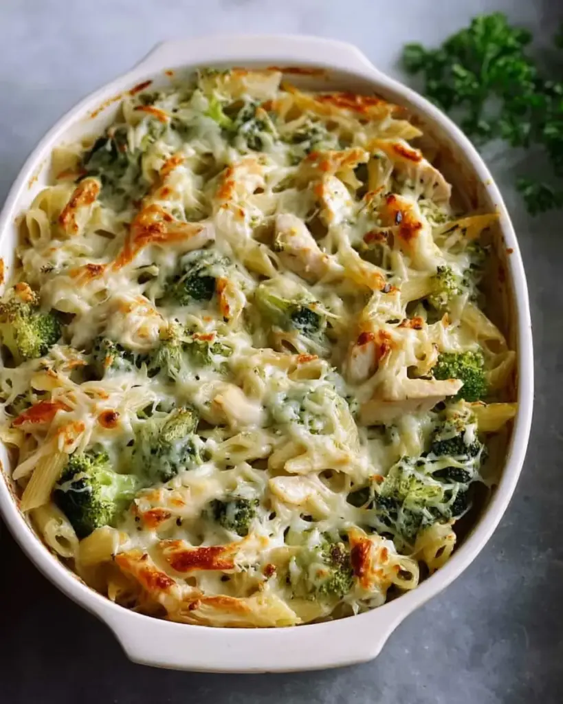 A delicious plate of High Protein Alfredo Bake